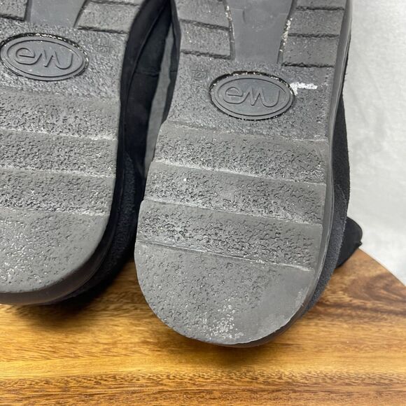 EMU Boots Mens 12 Black Suede Australian Sheepskin Lined Wallabee Style Juc Lo - Picture 16 of 16